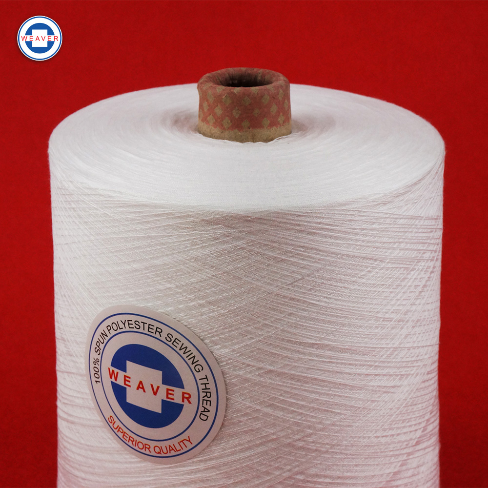 Rå hvid 50/2 polyester sytrådsproducent til bangladesh